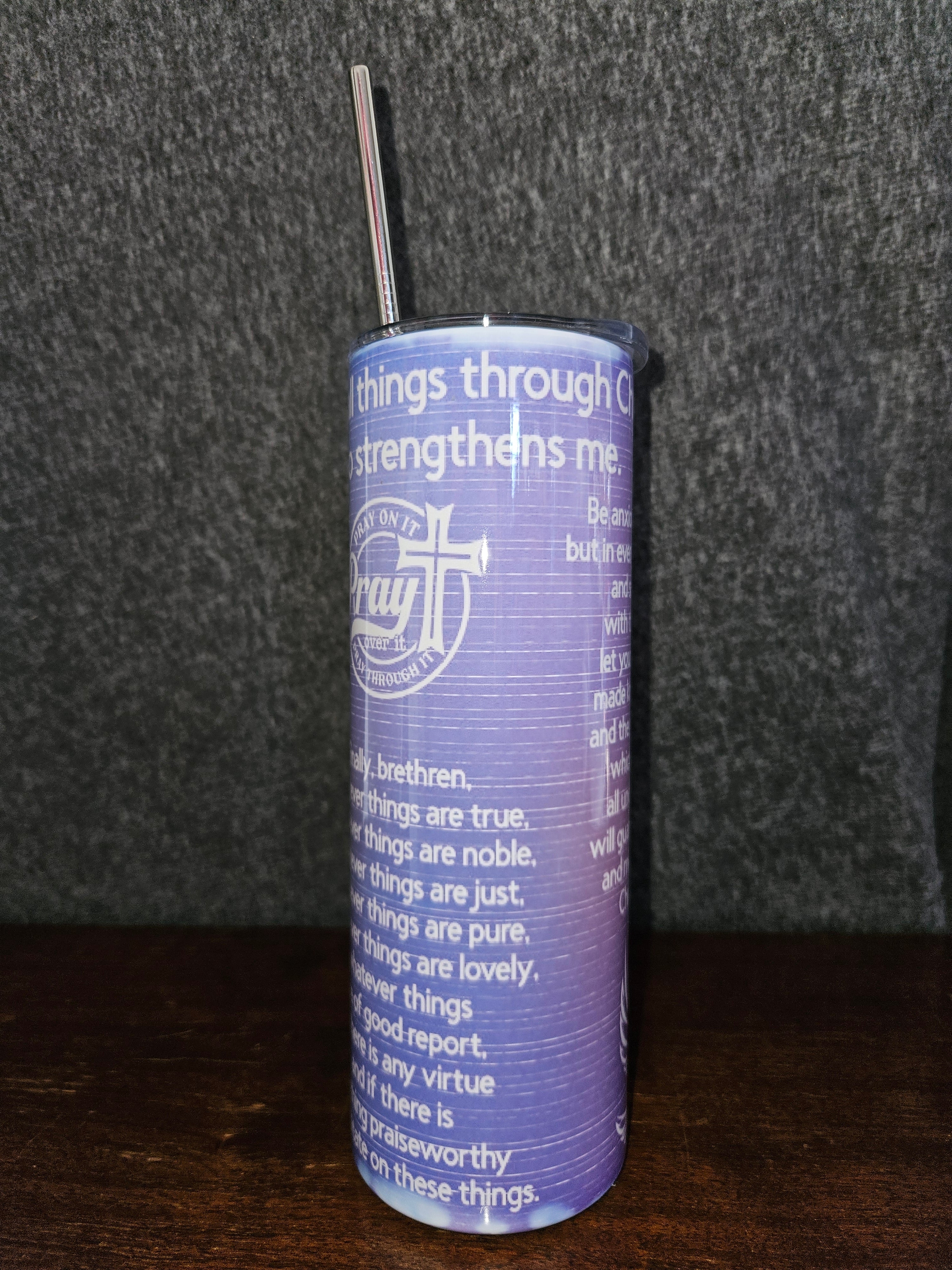 Philippians 4 Travel Mug with Straw